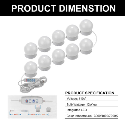 LED Vanity Mirror Lights (10 Bulbs)